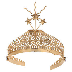 Diadem mosiądz filigran złocony s6