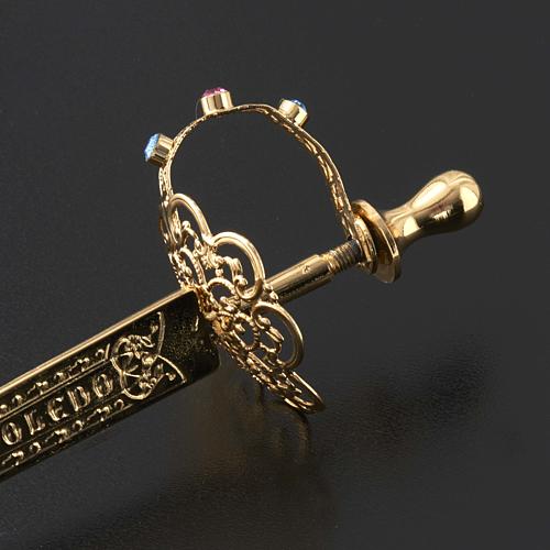 Épée laiton filigrane or pour statues 4