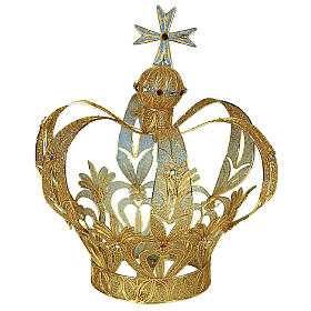 Corona para estatuas plata 800 en filigrana 25cm