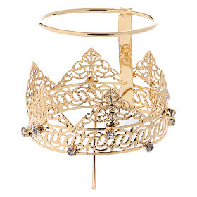 Couronne avec auréole laiton et strass, 6 cm s4