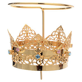 Crown with Halo in Brass and Rhinestone, 6 cm