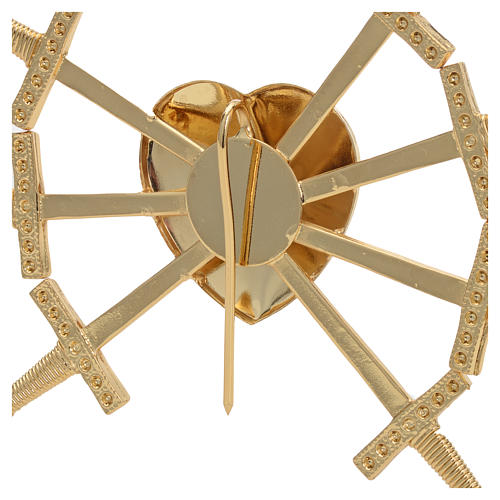 Heart with 7 swords in gold-plated brass, 16cm 5