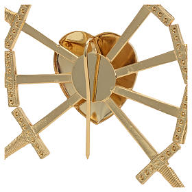 Corazón con 7 espada latón dorado 16 cm s5