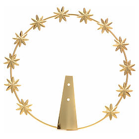 Virgin Mary Star Crown in Golden Brass Filigree