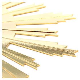 Raggiera ottone dorato raggi incisi 25 cm s3