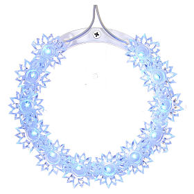 Heiligenschein aus Plexiglas mit Blüten und blauen LEDs 10 cm