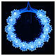 Heiligenschein aus Plexiglas mit Blüten und blauen LEDs 10 cm s13
