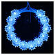 Heiligenschein aus Plexiglas mit Blüten und blauen LEDs 10 cm s2