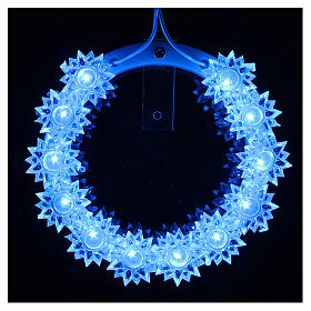Plexiglas luminous halo with flowers and light blue LED
