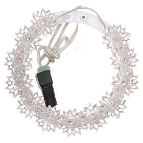 Plexiglas luminous halo with flowers and light blue LED s3