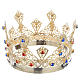 Ducal crown in gold plated brass with strass s1
