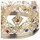 Ducal crown in gold plated brass with strass s3