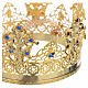 Crown in gold plated with blue and red strass s3