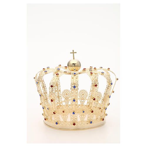 Crown in gold plated brass and strass 6