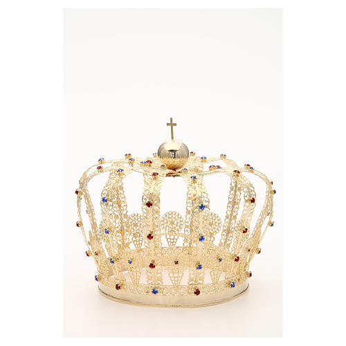 Crown in gold plated brass and strass 7