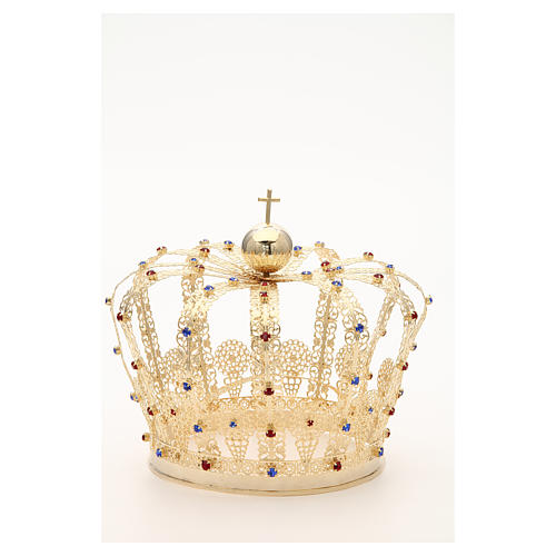 Crown in gold plated brass and strass 8