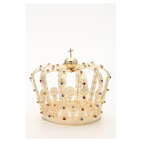 Crown in gold plated brass and strass 9