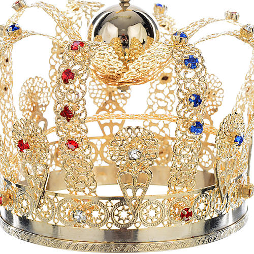 Crown in gold plated brass and strass 2