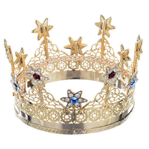 Crown in gold plated brass with stars 1