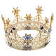 Crown in gold plated brass with stars s1