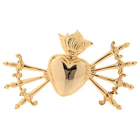 Heart with seven swords in cast brass for Our Lady of Sorrow