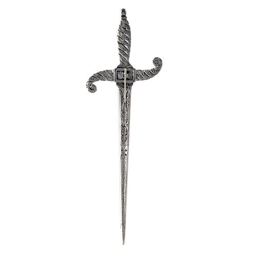 Brass dagger in silver cast brass 31cm 2