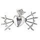 Heart with Seven Swords for Our Lady of Sorrows in silver-plated brass s1