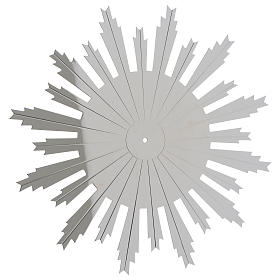 Corona de rayos latón plateado rayos tallados 25 cm