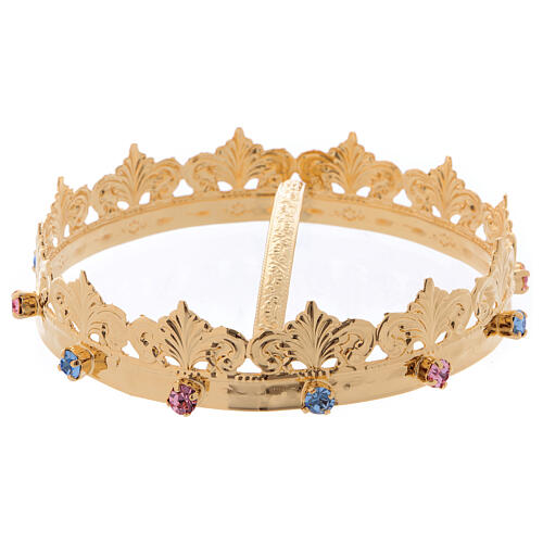 Crown for statue, pink and light blue stones, 10 cm diameter 3