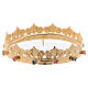 Crown for statue, pink and light blue stones, 10 cm diameter s1