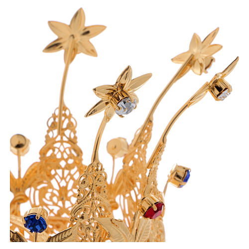 Corona stile reale fiori e gemme per statue diam. 10 cm 3