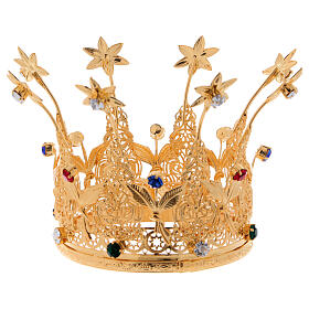 Royal crown with flowers and gems for statues 4 in diameter s4