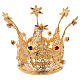 Corona pequeña Real dorada gemas y flores para estatuas diám. 8 cm s1