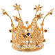 Corona pequeña Real dorada gemas y flores para estatuas diám. 8 cm s4