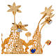 Couronne royale dorée gemmes et fleurs pour statue diam. 8 cm s3