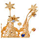 Coroa real dourada gemas e flores para estátua diâm. 8 cm s3