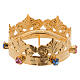 Miniature crown with stones, gold plated, for religious statues, diam. 5 cm s1