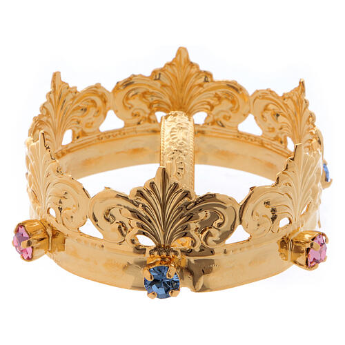 Small gold plated crown for statues with stones 2 in 2