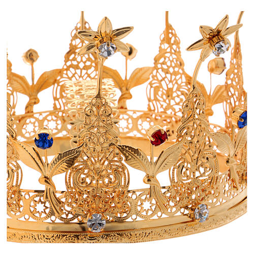 Royal crown for statues with stones and flowers 6 1/4 in 2