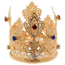 Corona pequeña ducal filigrana y gemas para estatuas diám. 8 cm