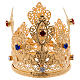 Corona pequeña ducal filigrana y gemas para estatuas diám. 8 cm s1