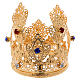 Corona pequeña ducal filigrana y gemas para estatuas diám. 8 cm s3