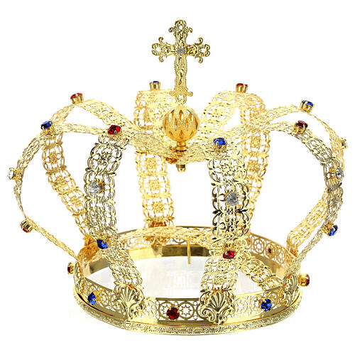 Coroa com cruz para imagem estilo imperial diâmetro 15 cm 7