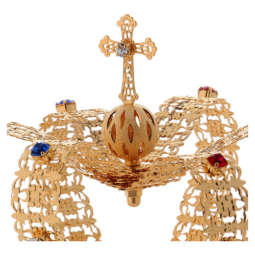 Corona estilo imperial cruz y gemas para estatuas diám. 10 cm 2