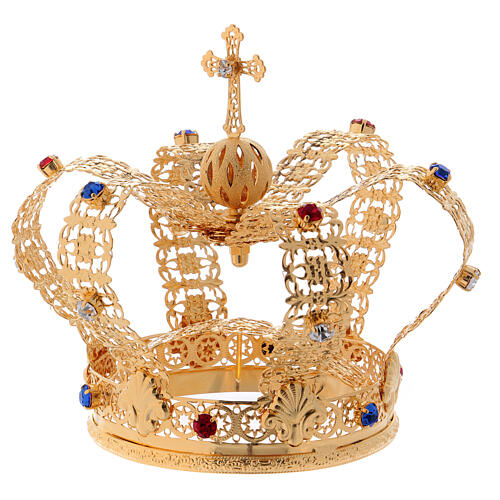 Corona stile imperiale croce e gemme per statue diam. 10 cm 1