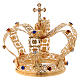 Corona stile imperiale croce e gemme per statue diam. 10 cm s5