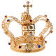 Corona stile imperiale croce e gemme per statue diam. 10 cm s6