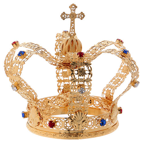 Imperial style crown cross and gems for statues 4 in diameter 6