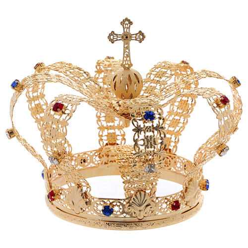 Imperial crown with cross and gems, 12 cm diameter 5