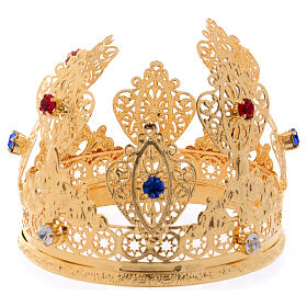 Ducal crown for religious statues, gems, 10 cm diameter